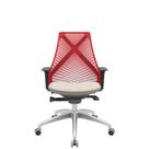 Cadeira Office Bix Tela Vermelha Assento Poliéster Fendi Autocompensador Base Alumínio 95cm - 63960 Cadeira Office Bix Tela Vermelha Assento Poliéster Fendi Autocompensador Base Alumínio 95cm - 63960