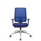 Cadeira Office Brizza Tela Azul Assento Aero Azul RelaxPlax Base Aluminio 120cm - 63831