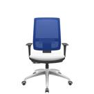 Cadeira Office Brizza Tela Azul Assento Aero Branco RelaxPlax Base Aluminio 120cm - 63833