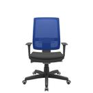 Cadeira Office Brizza Tela Azul Assento Aero Preto Autocompensador Base Standard 120cm - 63712