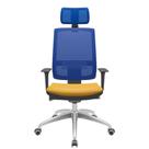 Cadeira Office Brizza Tela Azul Com Encosto Assento Facto Dunas Amarelo Autocompensador 126cm - 63146 Cadeira Office Brizza Tela Azul Com Encosto Assento Facto Dunas Amarelo Autocompensador 126cm - 63146