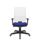 Cadeira Office Brizza Tela Branca Assento Aero Azul Autocompensador Base Standard 120cm - 63726