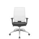 Cadeira Office Brizza Tela Branca Assento Vinil Preto Autocompensador Base Aluminio 120cm - 63787