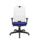 Cadeira Office Brizza Tela Branca Com Encosto Assento Aero Azul Autocompensador Base Standard 126cm - 63436