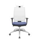Cadeira Office Brizza Tela Branca Com Encosto Assento Facto Dunas Azul Autocompensador 126cm - 63259 Cadeira Office Brizza Tela Branca Com Encosto Assento Facto Dunas Azul Autocompensador 126cm - 63259