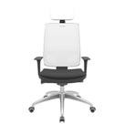 Cadeira Office Brizza Tela Branca Com Encosto Assento Poliéster Preto Autocompensador 126cm - 63270