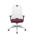 Cadeira Office Brizza Tela Branca Com Encosto Assento Poliéster Vinho Autocompensador 126cm - 63267