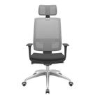 Cadeira Office Brizza Tela Cinza Com Encosto Assento Aero Preto Autocompensador 126cm - 63193