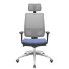 Cadeira Office Brizza Tela Cinza Com Encosto Assento Concept Baltico Autocompensador 126cm - 63198