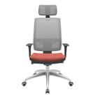 Cadeira Office Brizza Tela Cinza Com Encosto Assento Concept Rose Autocompensador 126cm - 63197