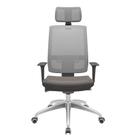 Cadeira Office Brizza Tela Cinza Com Encosto Assento Facto Dunas Basalto Autocompensador 126cm - 63214