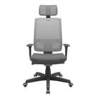 Cadeira Office Brizza Tela Cinza Com Encosto Assento Poliester Cinza Autocompensador Base Standard 126cm - 63424