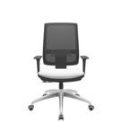 Cadeira Office Brizza Tela Preta Assento Aero Branco RelaxPlax Base Aluminio 120cm - 63820