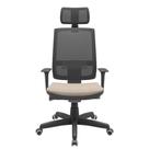Cadeira Office Brizza Tela Preta Com Encosto Assento Poliester Fendi Autocompensador Base Standard 126cm - 63357