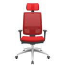 Cadeira Office Brizza Tela Vermelha Com Encosto Assento Aero Vermelho Autocompensador 126cm - 63068