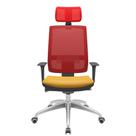 Cadeira Office Brizza Tela Vermelha Com Encosto Assento Facto Dunas Amarelo Autocompensador 126cm - 63083 Cadeira Office Brizza Tela Vermelha Com Encosto Assento Facto Dunas Amarelo Autocompensador 126cm - 63083