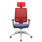 Cadeira Office Brizza Tela Vermelha Com Encosto Assento Facto Dunas Azul Autocompensador 126cm - 63076 Cadeira Office Brizza Tela Vermelha Com Encosto Assento Facto Dunas Azul Autocompensador 126cm - 63076