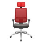 Cadeira Office Brizza Tela Vermelha Com Encosto Assento Facto Dunas Basalto Autocompensador 126cm - 63801 Cadeira Office Brizza Tela Vermelha Com Encosto Assento Facto Dunas Basalto Autocompensador 126cm - 63801