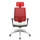 Cadeira Office Brizza Tela Vermelha Com Encosto Assento Facto Dunas Branco Autocompensador 126cm - 63074 Cadeira Office Brizza Tela Vermelha Com Encosto Assento Facto Dunas Branco Autocompensador 126cm - 63074