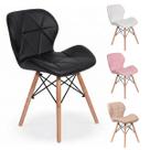 Cadeira Office Eiffel Slim com Base Giratória ou Pé Palito de Jantar com estofado material sintético