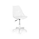 Cadeira Office Leda Acrílico Transparente Base Giratória - Branco