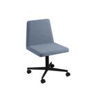 Cadeira Office Linho Azul Jeans 80x49x51 cm Base Aço Daf