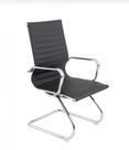 Cadeira Office Sevilha Fixa Preta Base Metal