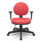 Cadeira Operativa Executiva Backplax Com Braço Couro Vermelho - Plaxmetal