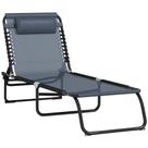 Cadeira Outsunny Folding Chaise Lounge Reclinável Cinza