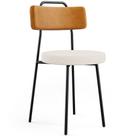 Cadeira Para Cozinha Sala De Jantar Barcelona L02 material sintético Whisky Linho Bege - Lyam Decor