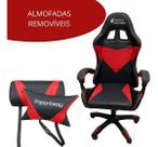 Cadeira Para Escritório Ergonômica Gamer Giratória Com Almofada Vermelha e Preta - Importway