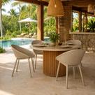 Cadeira para Jardim Drops Design Moderno Bege/Fendi