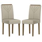Cadeira para Mesa de Jantar Amanda Kit 2 peças Imbuia Veludo Nude New Ceval