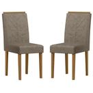 Cadeira Para Mesa De Jantar Amanda Kit 2 Peças Ype Camurça Marrom New Ceval