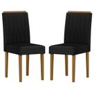 Cadeira para Mesa de Jantar Ana Kit 2 peças Ype Veludo Preto New Ceval Cadeira para Mesa de Jantar Ana Kit 2 peças Ype Veludo Preto New Ceval
