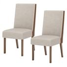 Cadeira para Mesa de Jantar Anne Kit 02 Peças Nature Corano Caramelo Creme Henn