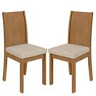 Cadeira para Mesa de Jantar Athenas kit 02 Peças Linho Rinzai Bege Amêndoa Clean Lopas