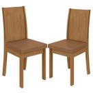 Cadeira para Mesa de Jantar Athenas kit 02 Peças material sintético Caramelo Amêndoa Clean Lopas