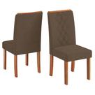 Cadeira Para Mesa de Jantar Ayla Kit 2 Peças Freijo Linho Canela - DJ Móveis