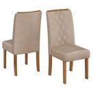 Cadeira Para Mesa de Jantar Ayla Kit 2 Peças Freijo Veludo Creme - DJ Móveis