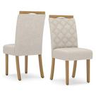 Cadeira Para Mesa De Jantar Bella Kit 02 Peças Nature Linho - Henn