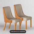 Cadeira para Mesa de Jantar Belle Kit 2 Peças Sintético Terracota e Linho Palha - Leifer