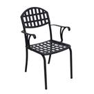 Cadeira Para Mesa De Jantar E área Externa Em Alumínio Modelo Verão Preto