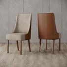 Cadeira para Mesa de Jantar Ivy Ambiente Kit 02 Peças Corano Caramelo Creme Henn