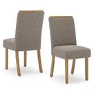 Cadeira para Mesa de Jantar Malu Kit 02 Peças Nature Marrom Amêndoa Henn