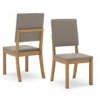 Cadeira para Mesa de Jantar Milla Kit 2 Peças Nature Marrom Amêndoa - Henn Cadeira para Mesa de Jantar Milla Kit 2 Peças Nature Marrom Amêndoa - Henn