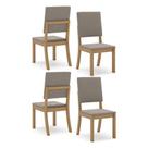 Cadeira Para Mesa De Jantar Milla Kit 4 Peças Nature Marrom Amêndoa - Henn