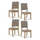 Cadeira para Mesa de Jantar Milla Kit 4 Peças Nature Marrom Amêndoa - Henn