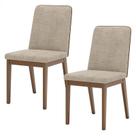 Cadeira para Mesa de Jantar Pietra Kit 02 Peças Corano Caramelo Creme Henn