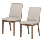 Cadeira para Mesa de Jantar Pietra Kit 02 Peças Corano Caramelo Linho Henn